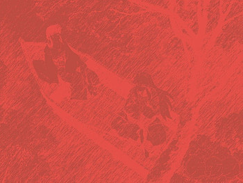 kikyo & iuyasha in red, red background, red HD wallpaper