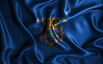 Melilla flag, , silk wavy flags, spanish cities, Day of Melilla, Flag of Melilla, fabric flags, 3D art, Melilla, cities of Spain, Melilla 3D flag HD wallpaper