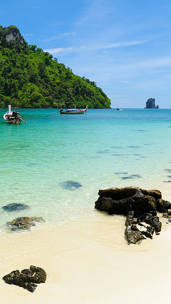 Tropical beach, , Tranquil getaway, Beach vacation vibes HD phone wallpaper