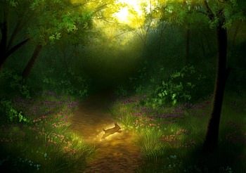 The Little Ghost, bunny, forests, fantasy, green HD wallpaper