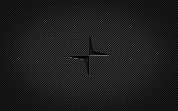 Polestar carbon logo, , grunge art, carbon background, creative, Polestar black logo, brands, Polestar logo, Polestar HD wallpaper