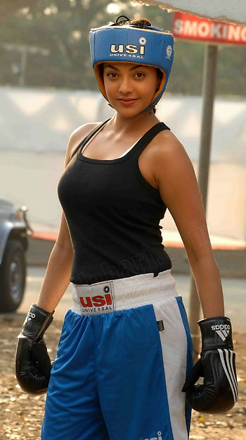 Kajal agarwal, thupakki, tamil movie HD phone wallpaper