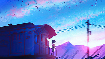 Girl Standing On Last Train Cabinet , artist, artwork, digital-art HD wallpaper