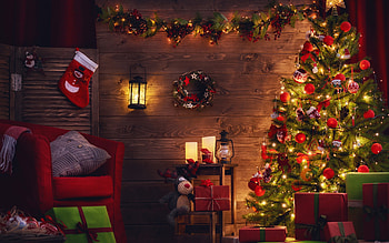 Christmas tree, Holiday decorations, Gift exchange, Dual-wide HD wallpaper