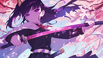 Kanao Tsuyuri - Cherry Blossom Warrior, Anime, Demon Slayer: Kimetsu no Yaiba, Kanao Tsuyuri HD wallpaper