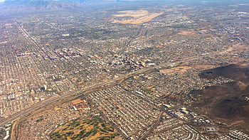 Aerial flyover, Tucson Arizona, Stock video HD wallpaper