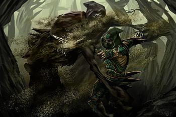 epic battle, cg, abstract, 3d, green HD wallpaper