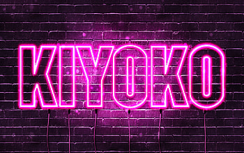 Happy Birtay Kiyoko, , pink neon lights, Kiyoko name, creative, Kiyoko Happy Birtay, Kiyoko Birtay, popular japanese female names, with Kiyoko name, Kiyoko HD wallpaper