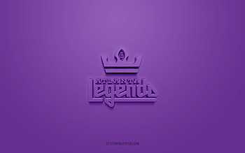 Atlanta Legends, creative 3D logo, purple background, AAF, 3d emblem, Alliance of American Football, American football club, USA, 3d art, American football, Atlanta Legends 3d logo HD wallpaper