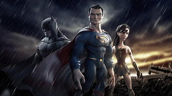 Artwork Batman Superman Wonder Woman, batman, superman, wonder-woman, superheroes, behance, artwork HD wallpaper