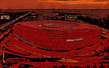 Alliance Arena, Munich, Germany, , vector art, Alliance Arena drawing, creative art, Alliance Arena art, vector drawing, stadiums drawings HD wallpaper