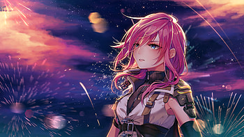 Anime Girl Pink Hairs Looking Away , anime-girl, anime, artist, artwork, digital-art, deviantart HD wallpaper