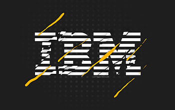 IBM logo, gray background, IBM white logo, creative art, IBM emblem, IBM HD wallpaper