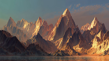 Terra's Golden Peaks — Ultra, earth, mountain, lake HD wallpaper