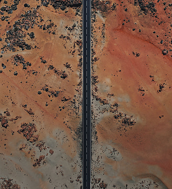 Nature, Stones, Sand, Desert, View From Above, Road HD phone wallpaper