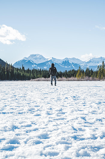 Winter, Nature, Snow, Miscellanea, Miscellaneous, Human, Person, Loneliness HD phone wallpaper