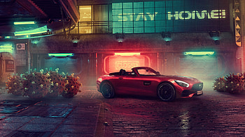 Red Mercedes AMG GT Roadster , mercedes-amg-gtr, mercedes, cars, behance HD wallpaper