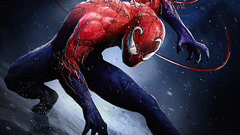 Spiderman Toxin Dark Hearts , spiderman, superheroes, artist, artwork, digital-art, artstation HD wallpaper