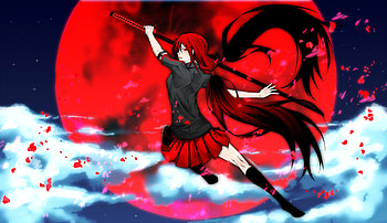 Warrior, Saya Kisaragi, Blood-C, anime girl HD wallpaper