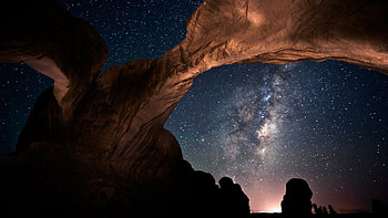 Double Arch, Milky Way HD wallpaper