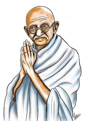 Mahatma Gandhi, Vijesh Viswam, Drawing competition, Gandhi HD phone wallpaper