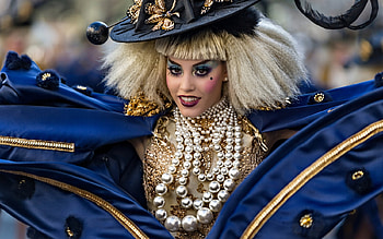 Brasil carnival, blue, jewel, blonde, girl, hat, vicente concha, woman HD wallpaper
