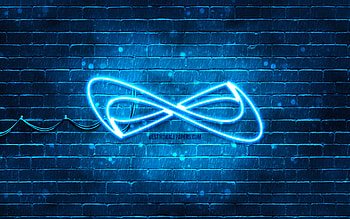 Nfinity Athletic blue logo, , blue brickwall, Nfinity Athletic logo, brands, Nfinity Athletic neon logo, Nfinity Athletic HD wallpaper