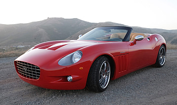 Anteros, landscape, car, red HD wallpaper