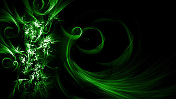 Cool Abstract with an of Dark Green Waves - for HD wallpaper