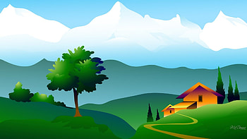 Road to Mountain Hide-a-Way, hills, path, house, country, cabin, snow, trees, road, cottage, mountains, home HD wallpaper