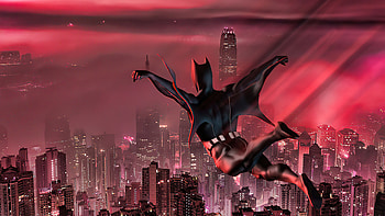 Batman Beyond Jumping In City , batman-beyond, batman, superheroes, artist, artwork, digital-art, deviantart HD wallpaper