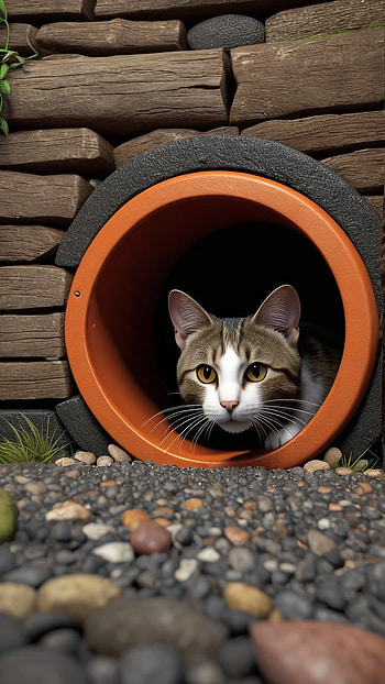 Cute Cat Peeking , cat, cute, cute cat HD phone wallpaper