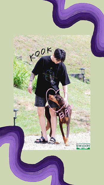 Jungkook and Bam, army, bts, pink, product, Doberman, kookie HD phone wallpaper