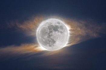 Lunar Corona, BEAUTY, NATURE, MOON, CORONA HD wallpaper