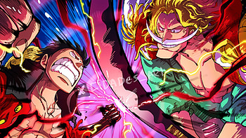 Luffy and Edward Newgate, Anime, One Piece, Monkey D. Luffy, Edward Newgate, Haki (One Piece) HD wallpaper
