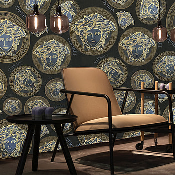 Versace, Black bronze brass, Medusa , Wallcoveringsmart HD phone wallpaper