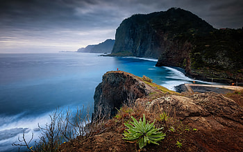 Madeira Travels, Atlantic coastline, Evening sunset, Mountain landscapes HD wallpaper