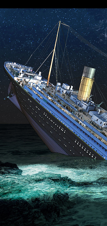 Titanic sinking, Art, Iceburg, Ship, 1912, Sea, Painting HD phone wallpaper