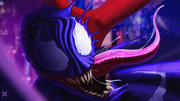 Venom Gets Beat Up, venom, superheroes, artstation, digital-art, artwork HD wallpaper