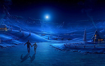 Figure skating, Snow night, Night , Winter night HD wallpaper