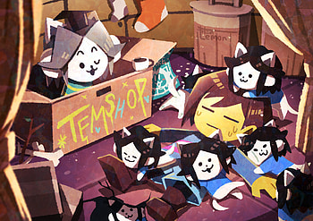 Undertale’s Tem Shop Adventure - Ultra with Temmie & Frisk, Temmie (Undertale), Frisk (Undertale), video game, Undertale HD wallpaper