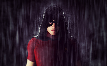 Robin, superhero, rain, artwork HD wallpaper