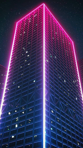 Neon, Neon LIghting Building HD phone wallpaper