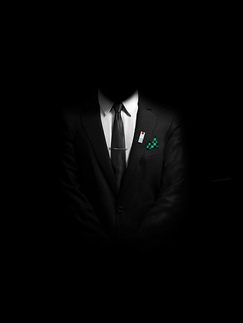 Tanjiro suit, amoled, white, black, demon_slayer, anime HD phone wallpaper