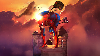 Spider Man Late For Work, spiderman, superheroes, artwork, art, digital-art, artstation HD wallpaper