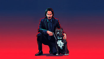 John Wick Relentless Vengeance, keanu-reeves, john-wick, dog, movies, artwork, digital-art, ai HD wallpaper