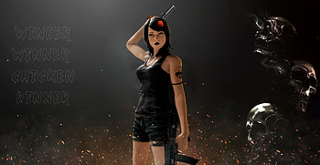 Woman with guns, PUBG, gaming HD wallpaper