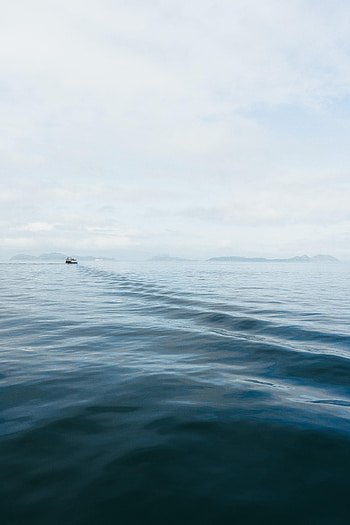 Nature, Water, Horizon, Boat, Track, Trace HD phone wallpaper