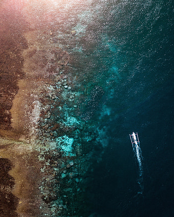 Coast, sea, aerial view, nature HD phone wallpaper