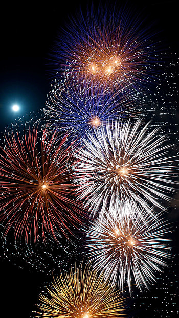 Stunning fireworks , Captivating visuals, Explosive celebration, Vibrant colors HD phone wallpaper